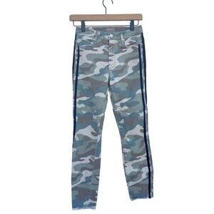 Mother High Waisted Looker Ankle Fray Camo Jeans Size 24 – Catch Me Run, Raw Hem